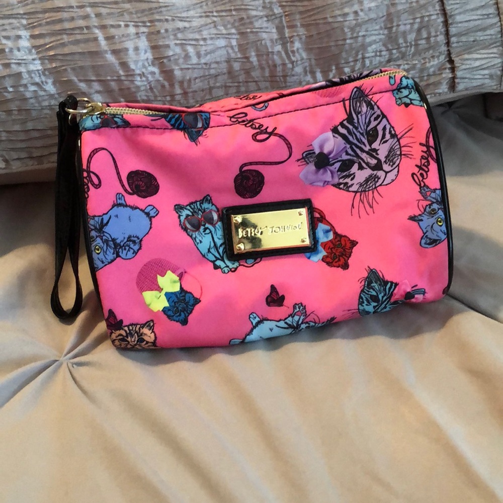 Betsey Johnson cat make up bag